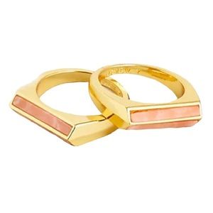 J. Crew Ring Set 6 Semiprecious Stone Triangle-Prism BI311
